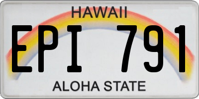 HI license plate EPI791