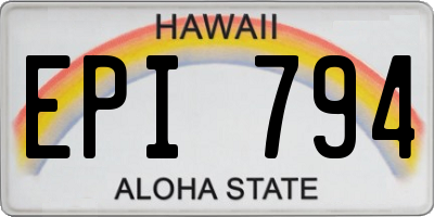 HI license plate EPI794