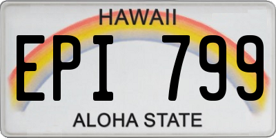 HI license plate EPI799