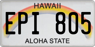 HI license plate EPI805