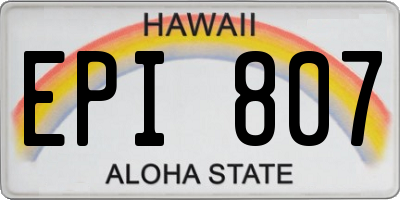 HI license plate EPI807