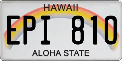 HI license plate EPI810