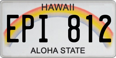 HI license plate EPI812