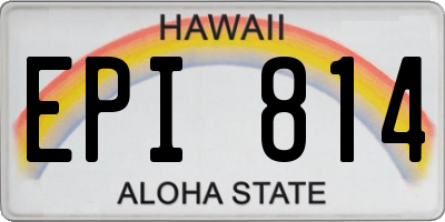 HI license plate EPI814