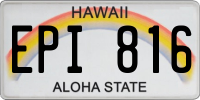 HI license plate EPI816