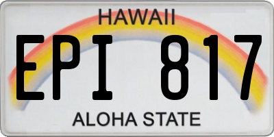 HI license plate EPI817