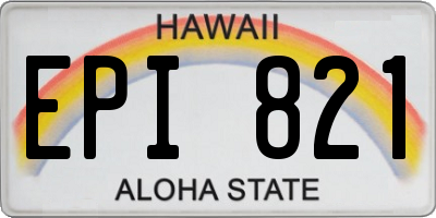 HI license plate EPI821