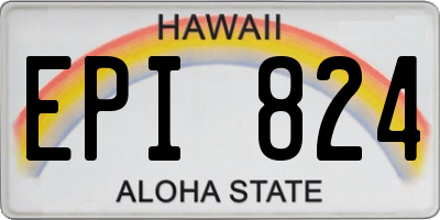 HI license plate EPI824