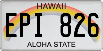 HI license plate EPI826