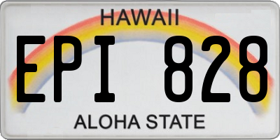 HI license plate EPI828