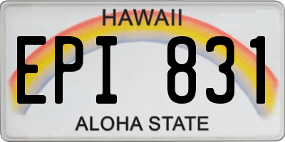 HI license plate EPI831
