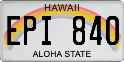 HI license plate EPI840
