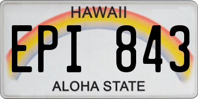 HI license plate EPI843