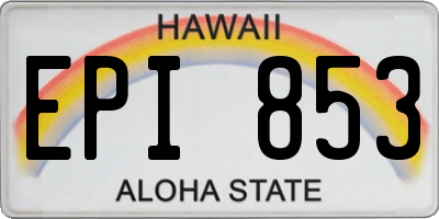 HI license plate EPI853