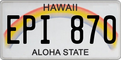 HI license plate EPI870