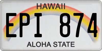 HI license plate EPI874
