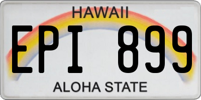 HI license plate EPI899