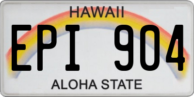 HI license plate EPI904