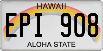 HI license plate EPI908