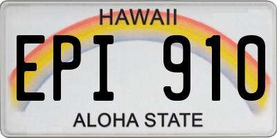HI license plate EPI910