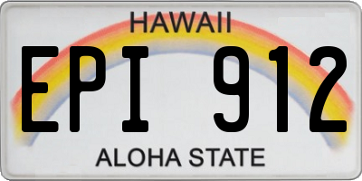 HI license plate EPI912