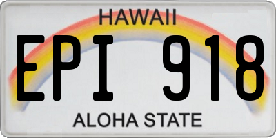 HI license plate EPI918