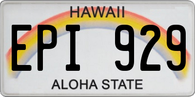 HI license plate EPI929