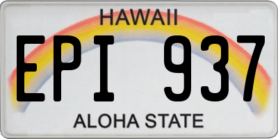HI license plate EPI937