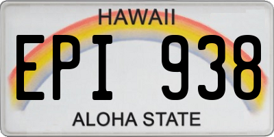 HI license plate EPI938