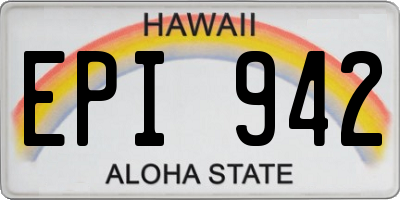 HI license plate EPI942