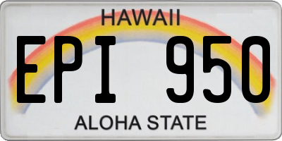 HI license plate EPI950