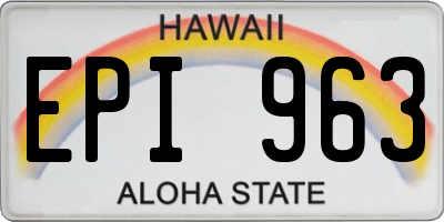 HI license plate EPI963