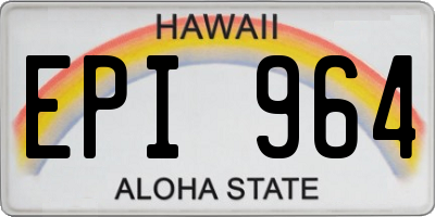 HI license plate EPI964