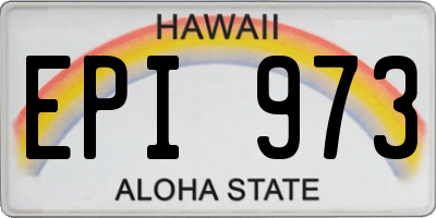 HI license plate EPI973