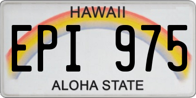 HI license plate EPI975