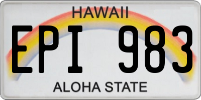 HI license plate EPI983