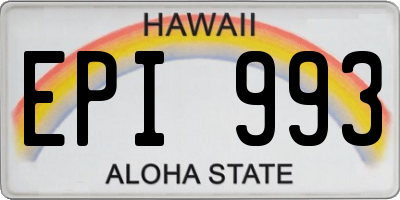 HI license plate EPI993