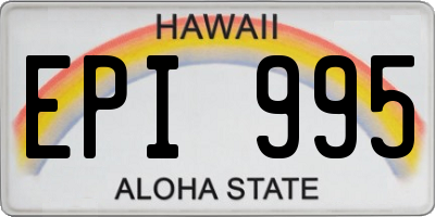 HI license plate EPI995