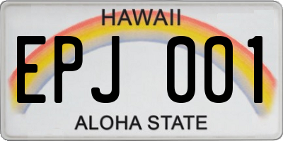 HI license plate EPJ001