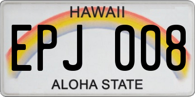 HI license plate EPJ008