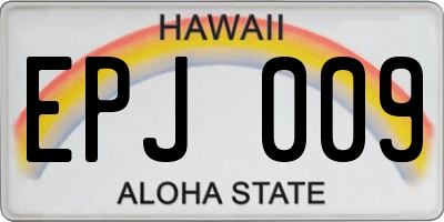 HI license plate EPJ009