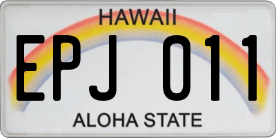 HI license plate EPJ011