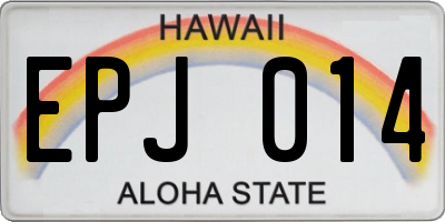 HI license plate EPJ014