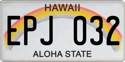 HI license plate EPJ032