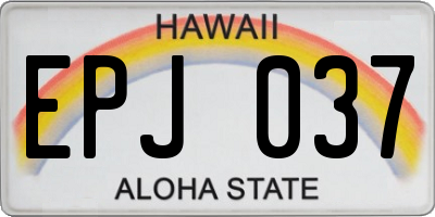 HI license plate EPJ037