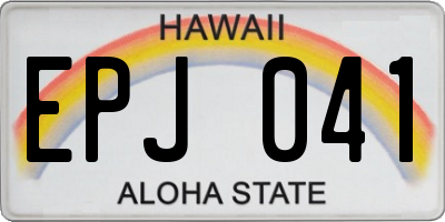 HI license plate EPJ041