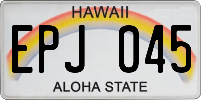 HI license plate EPJ045