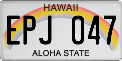 HI license plate EPJ047
