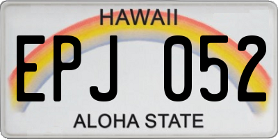 HI license plate EPJ052