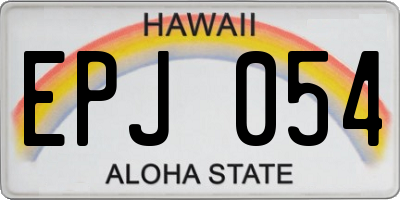 HI license plate EPJ054